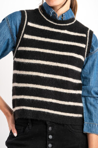 Chaleco Rayado Negro