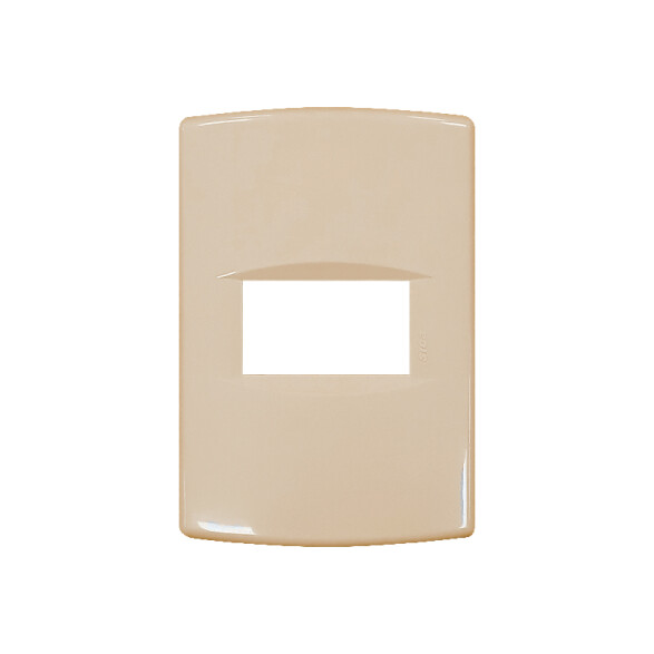 Plaqueta p/1 módulo c/soporte+bastidor marfil Sica SK3401