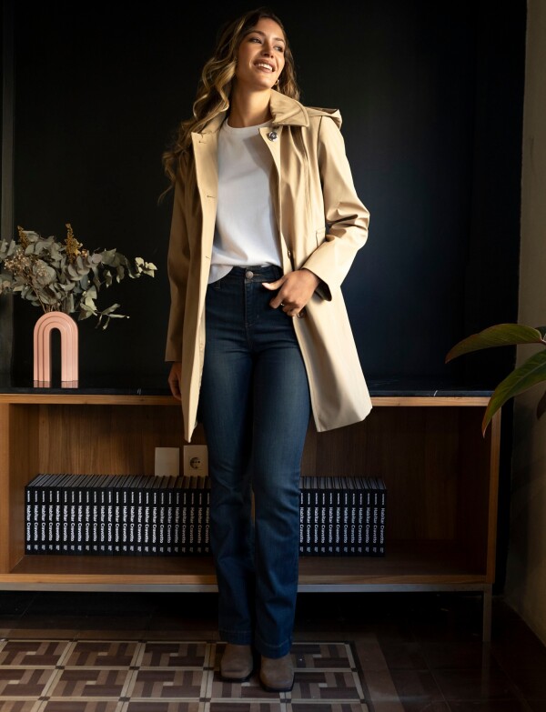 Gabardina Impermeable Capucha BEIGE