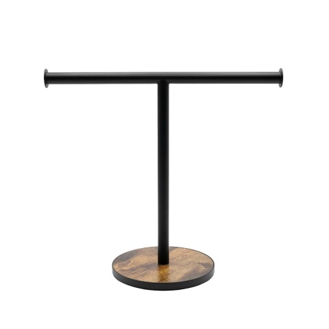 PORTA TOALLA DE MANOS METAL NEGRO 15X35CM Unica