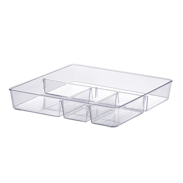 ORGANIZADOR DIAMOND CON DIVISORIAS 31X31X5 CMS CRISTAL TRANSPARENTE