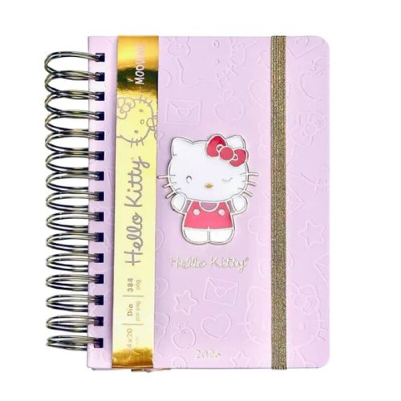 Agenda Hello Kitty Mooving día por página espiral 2026 Agenda Hello Kitty Mooving Día Por Página Espiral 2026