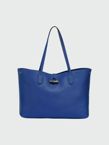 Longchamp -Cartera de cuero flexible, Roseau Essential Azul