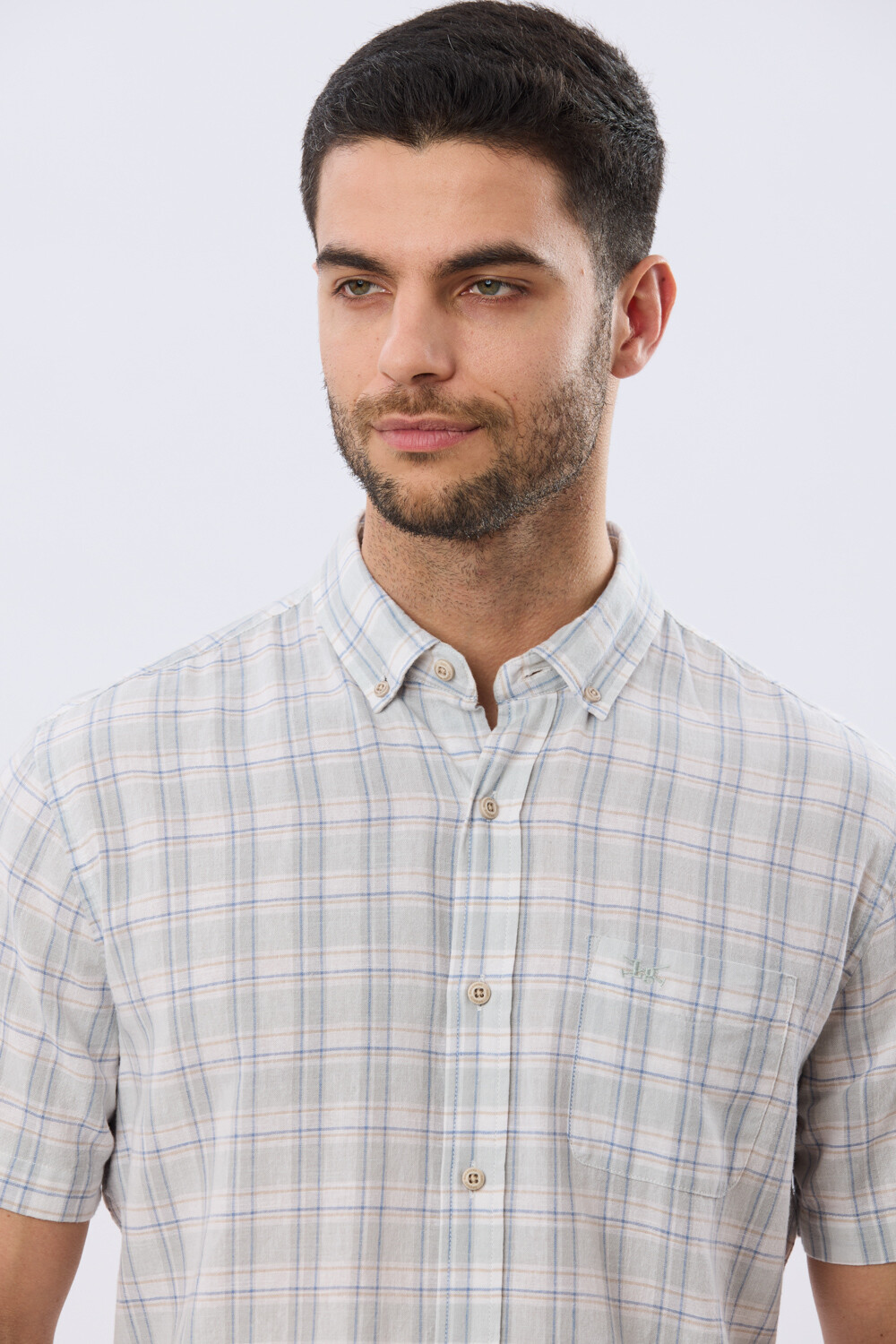 CAMISA CUADROS DE LINO Verde