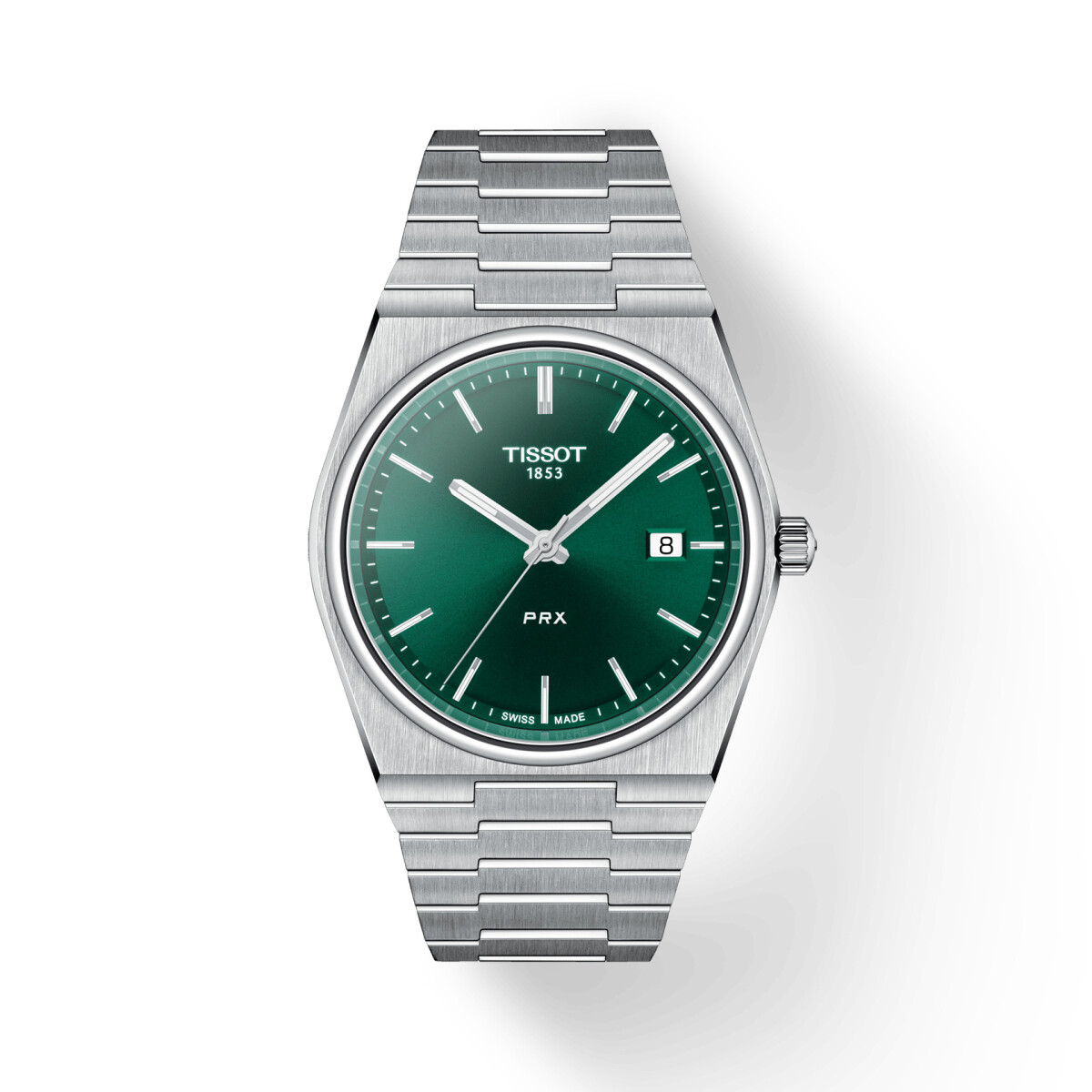 Reloj Tissot PRX T1374101109100 40mm color verde - Verde 