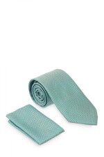Corbata con pañuelo 8 cm VERDE FANTASIA