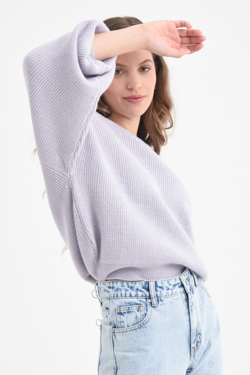 Sweater de punto balloon Lila