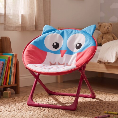 Silla Honguito Infantil Plegable de Metal Búho