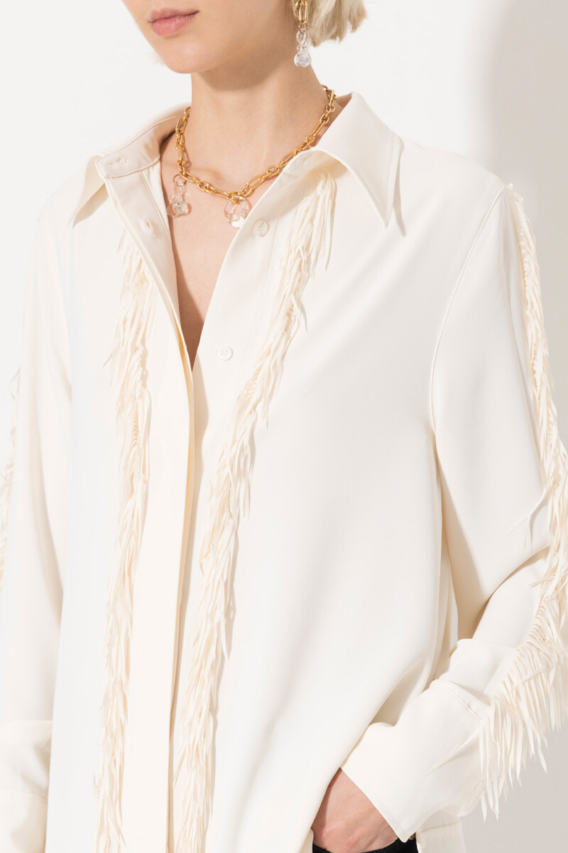 CAMISA FRINGE Beige