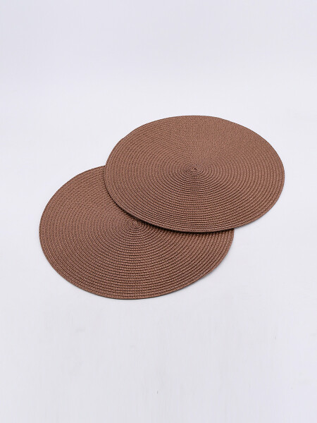 INDIVIDUAL REDONDO PACK X2 MARRON