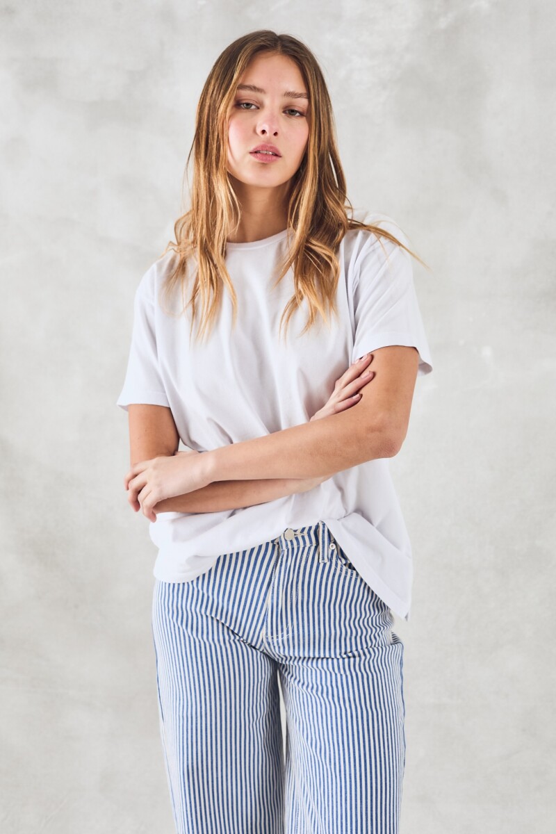Remerón Oversize Algodon Lavado Blanco