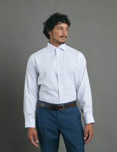 012679 CAMISA HARRINGTON LABEL Blanco/azul