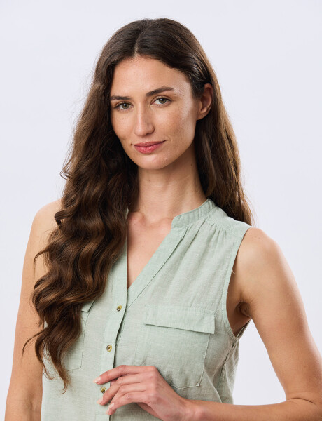 CAMISA DE LINO Menta