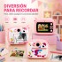 Cámara Infantil Instantánea Gatito con Doble Lente y Selfie ROSA
