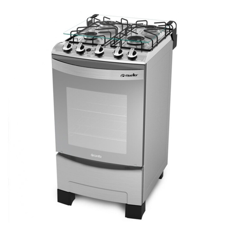 Combo Cocina 4h Mueller Decorato + Campana 60 Cm Inox Combo Cocina 4h Mueller Decorato + Campana 60 Cm Inox