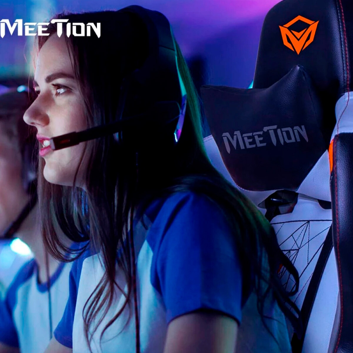 Silla Gamer Meetion Blanco Negro y Naranja Escritorio E-Sport Setup MT-CHR15 Silla Gamer Meetion Blanco Negro y Naranja Escritorio E-Sport Setup MT-CHR15