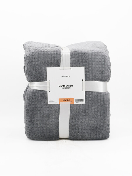MANTA SHERPA LISA 2 PLAZAS GRIS