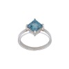 Anillo Rombo-Plata rodinada-Piedra Aguamarina-AN2014 conpiedra