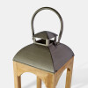 FAROL BEIGE COMB C/VELA LED 18X18X46CM Unica
