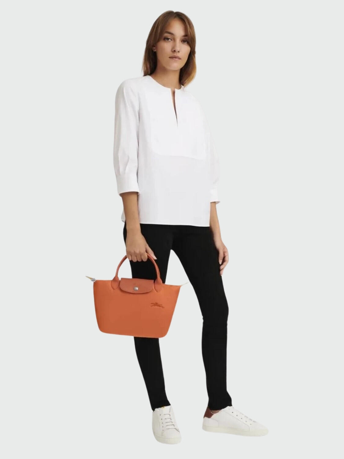 LONGCHAMP - Tote Bag Le Pliage Green S Naranja