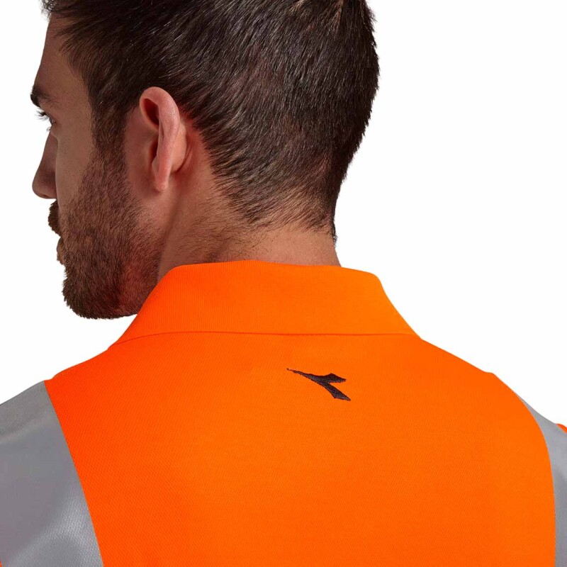 Remera Hombre Polo Reflectiva Diadora Naranja