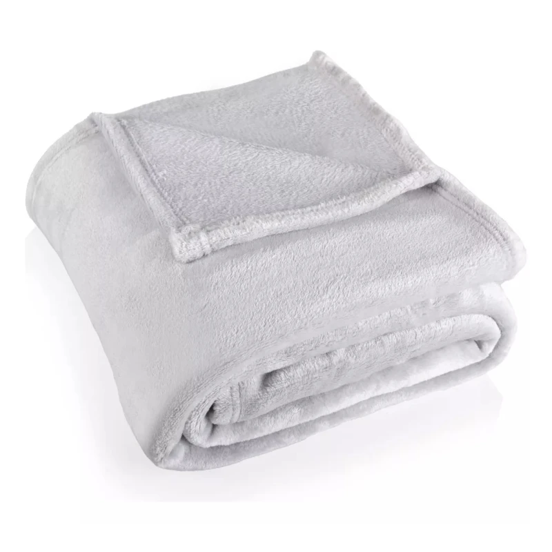Manta Frazada Polar 1 Plaza 150x200cm Lisa - Gris perla Manta Frazada Polar 1 Plaza 150x200cm Lisa - Gris perla