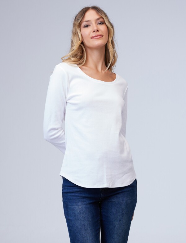 Remera Algodon Basica BLANCO