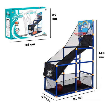 Tablero Basket Lanzador Armable + 2 Pelotas + Inf Bkt001019