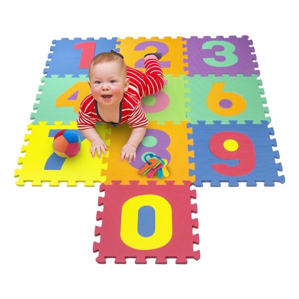 Alfombra Piso Goma Eva Infantil Niños Bebes Encastrables X10 Variante NUMEROS