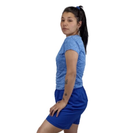 Camiseta Dry Fit Lady Jaspeada Azul francia