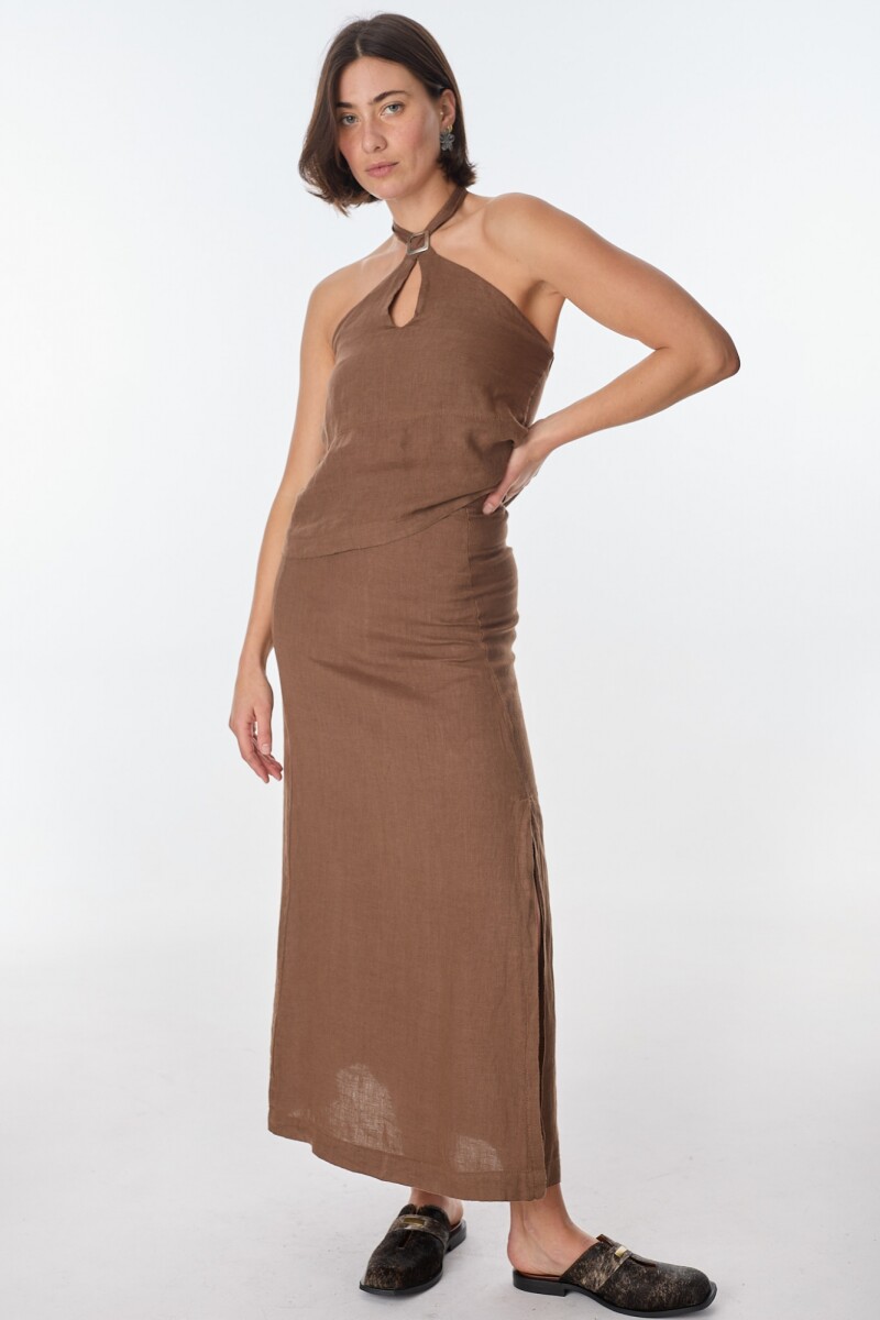 Maxi Falda Rueda Chocolate