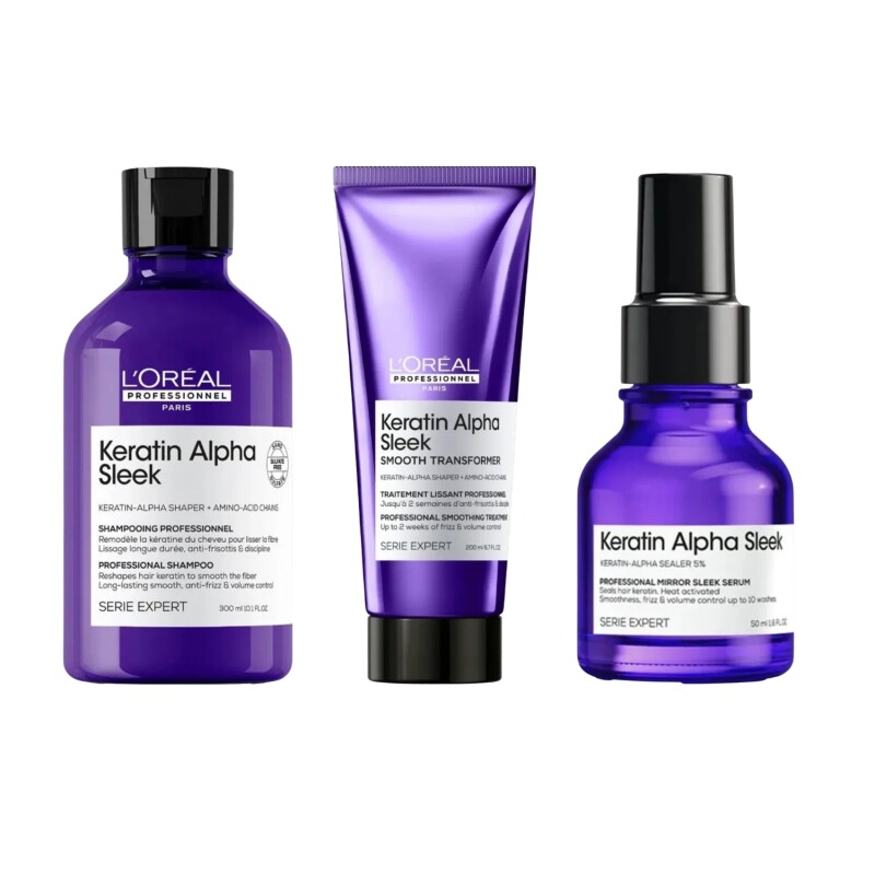 Pack L'oréal Prof Keratin Alpha Shampoo + Smooth + Sérum Pack L'oréal Prof Keratin Alpha Shampoo + Smooth + Sérum