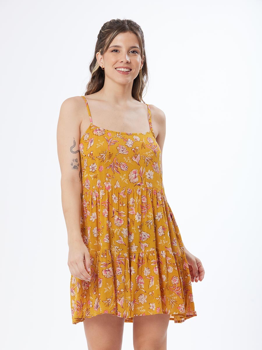 GODA VESTIDO CORTO RUSTY - Amarillo 