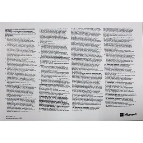 Microsoft Windows 11 Pro Oem 64BIT Dvd Spa 001