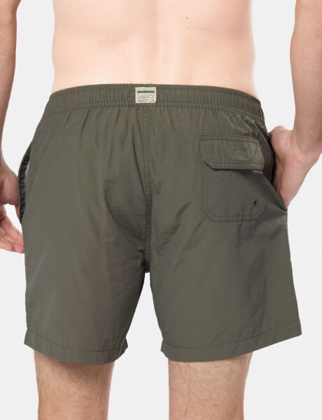 SHORT DE BAÑO LISO Verde Oscuro