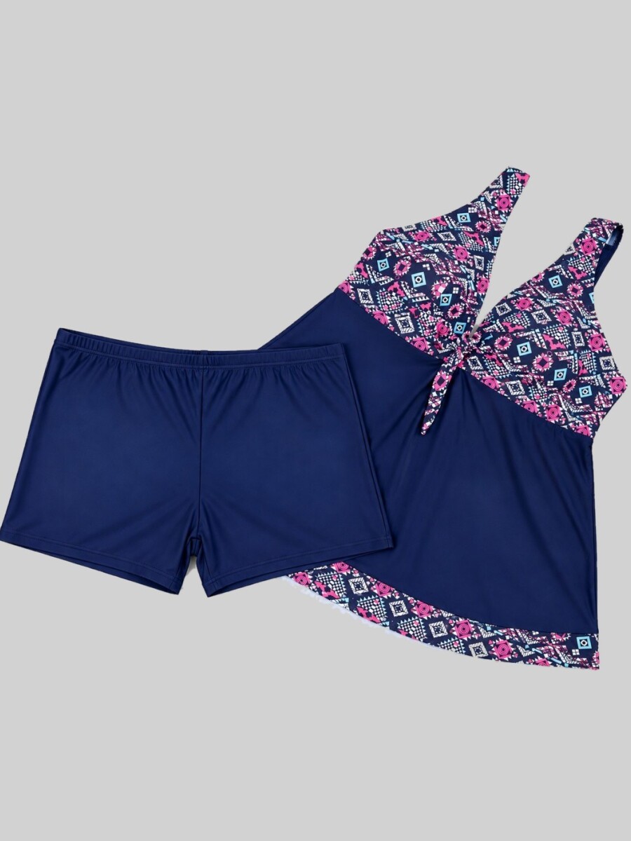 Malla tankini Azul/rosa