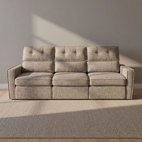 SOFA RETRACTIL 3 CUERPOS TELA MARRON AMBAR TOSTADO