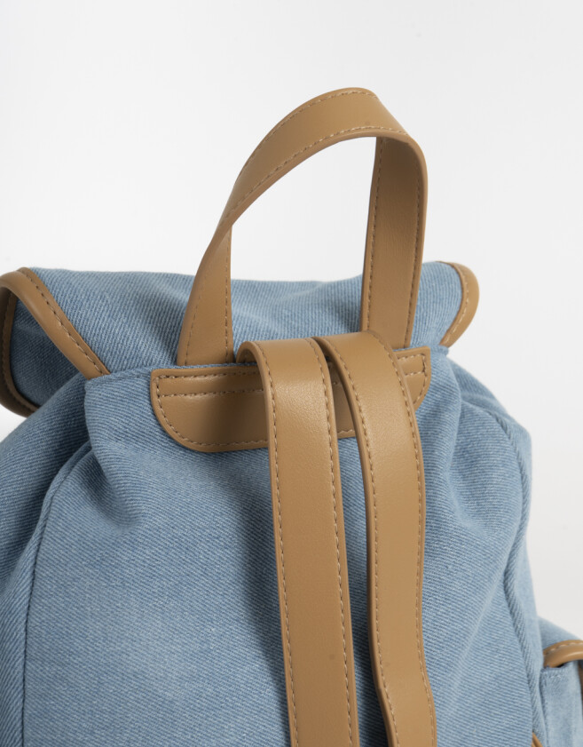 Mochilas Urbanas Mochila Denim Back To School - Azul Celeste