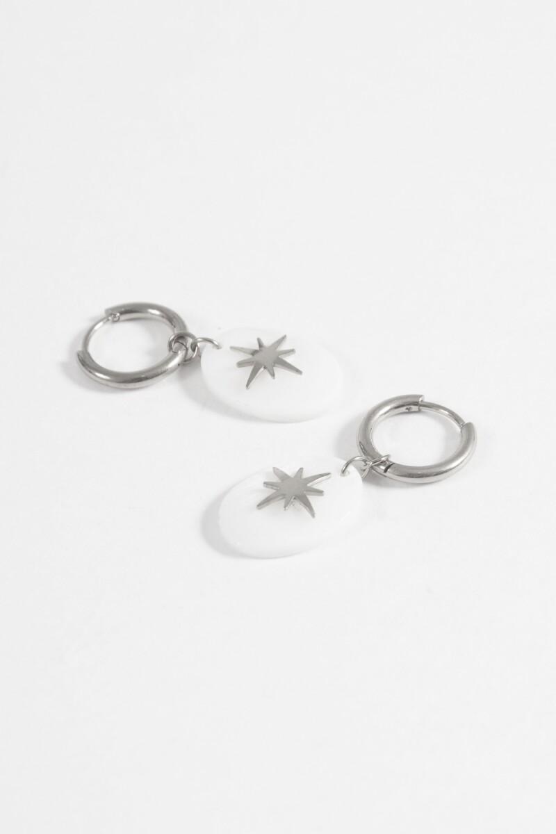 Aros acero dije estrella plateado