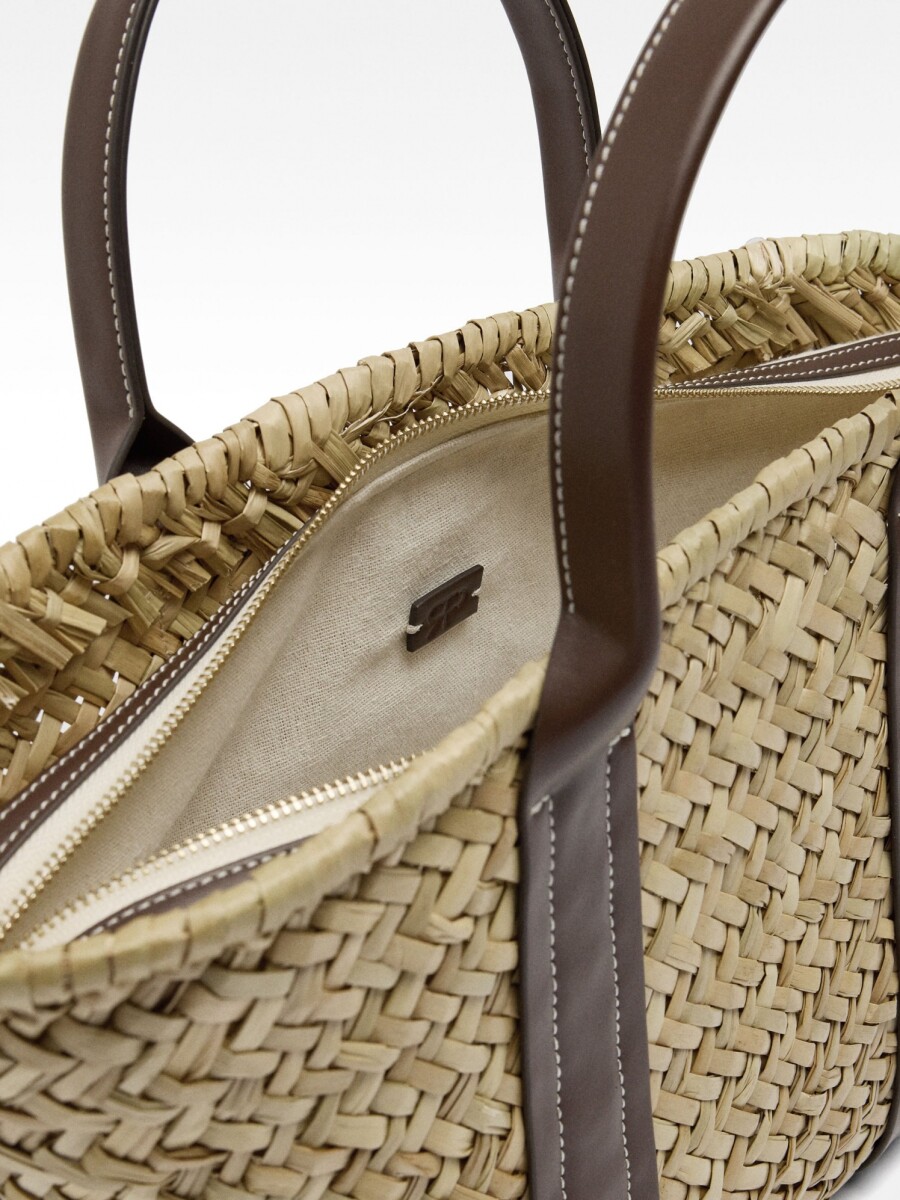 Bolso Shopper De Rafia marron
