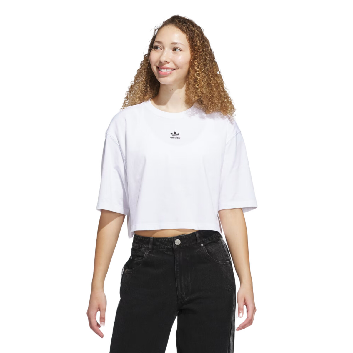 Remera Adidas Essentials Crop - Blanco 