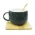Taza Cerámica con Cuchara y Posavaso 200 ml PETROLEO