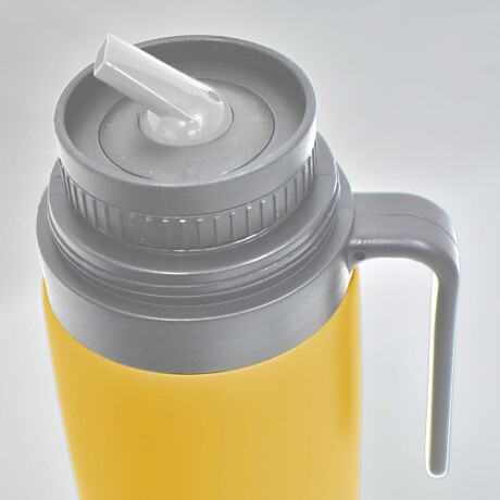 Termo Acero Inox 1Lt c/Manija Fija Mantiene Frío Calor Comet Mostaza