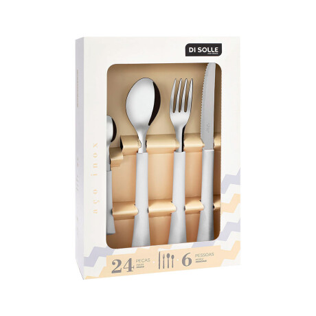 Set 24 Pzas Acero Inoxidable Estilo Funcionalidad Blanco