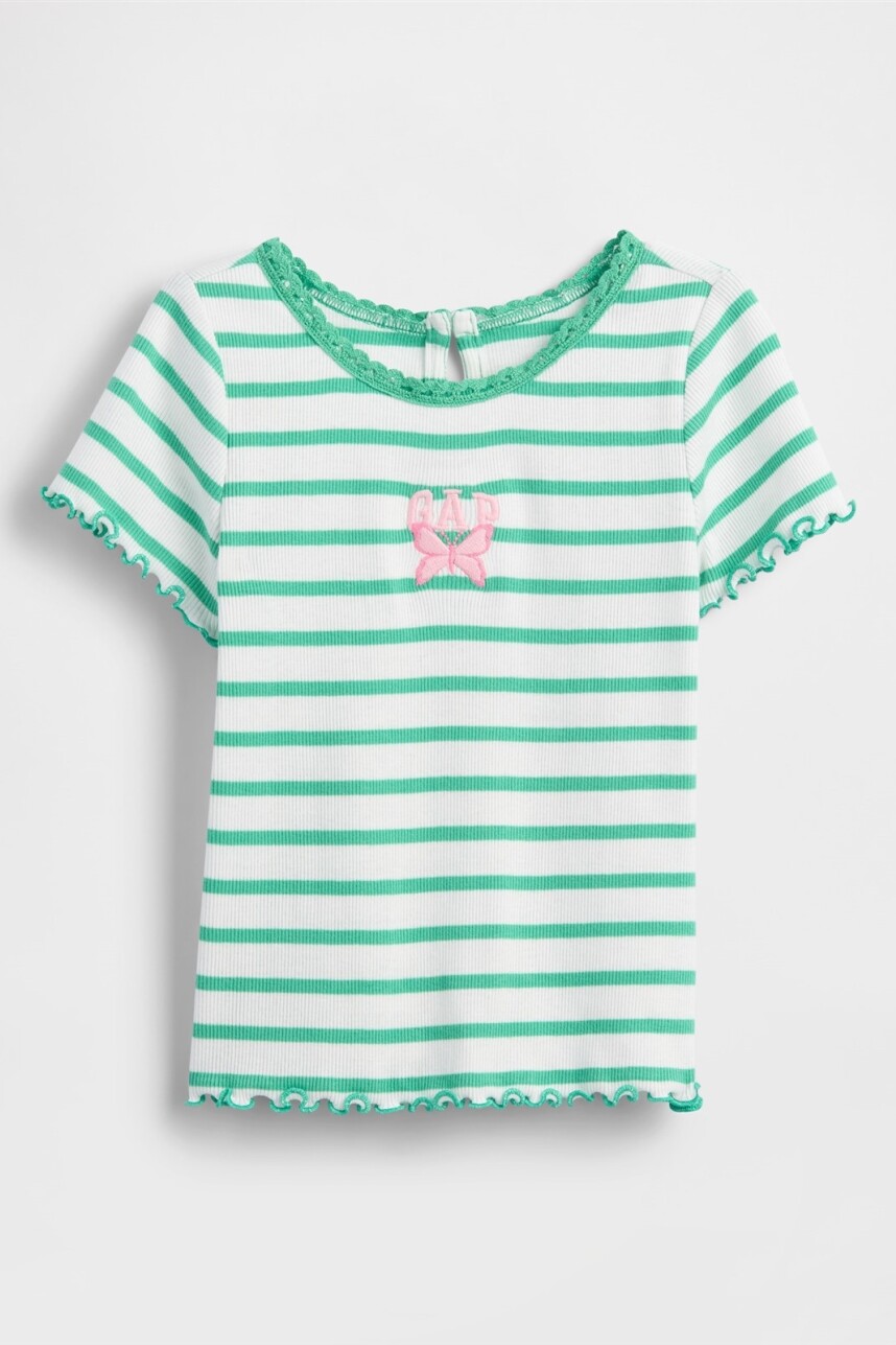 Remera Logo Gap Rib Toddler Niña Bright Meadow