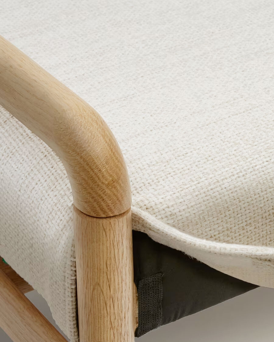 Banco desenfundable Macaret madera maciza de roble acabado natural 120cm FSC Mix Credit