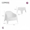 Set de 4 Sillas Skarpo + Mesa de exterior Blanco