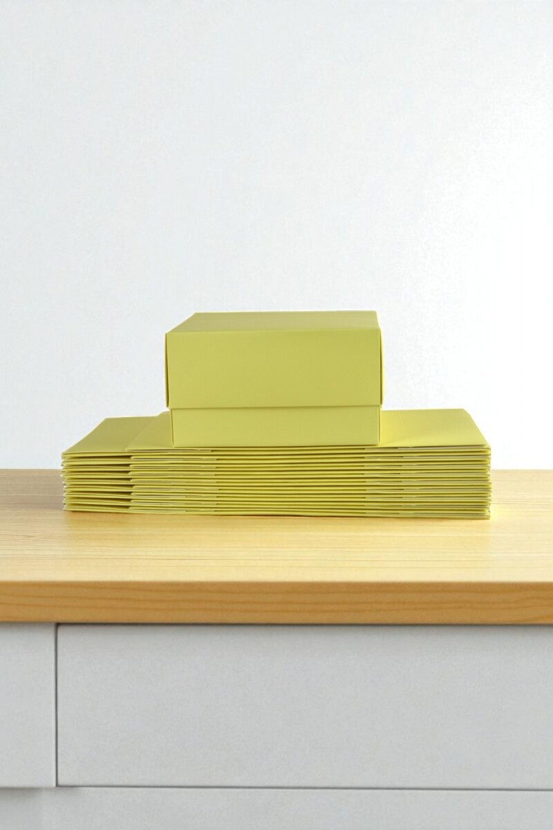 Pack x 20 unid - caja 06 eco 15x16x9 cm. - AMARILLO PASTEL 