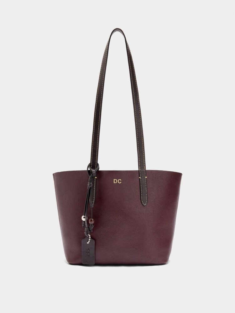 Bolso Shopper Reversible Con Bolsa Extraíble M burdeos