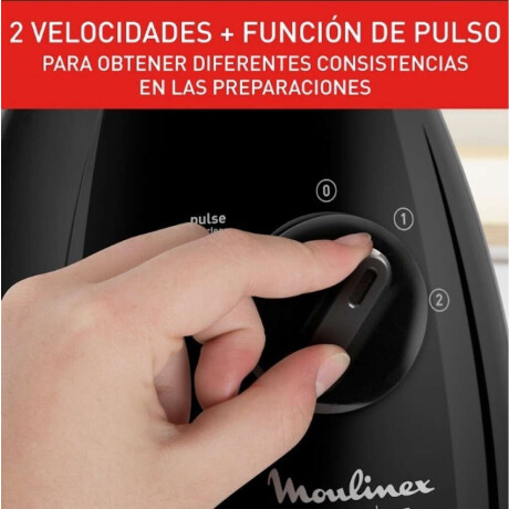 Licuadora Con Jarra Vidrio Moulinex Optimix 2 Vel 175 L Negro